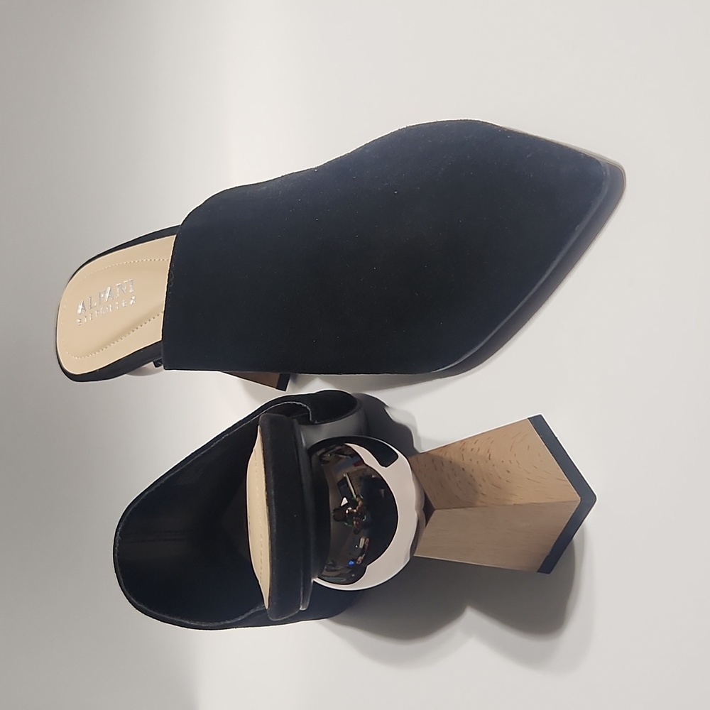 Alfani Junneel Black Mules with Sculpted Heel - Picture 7 of 12